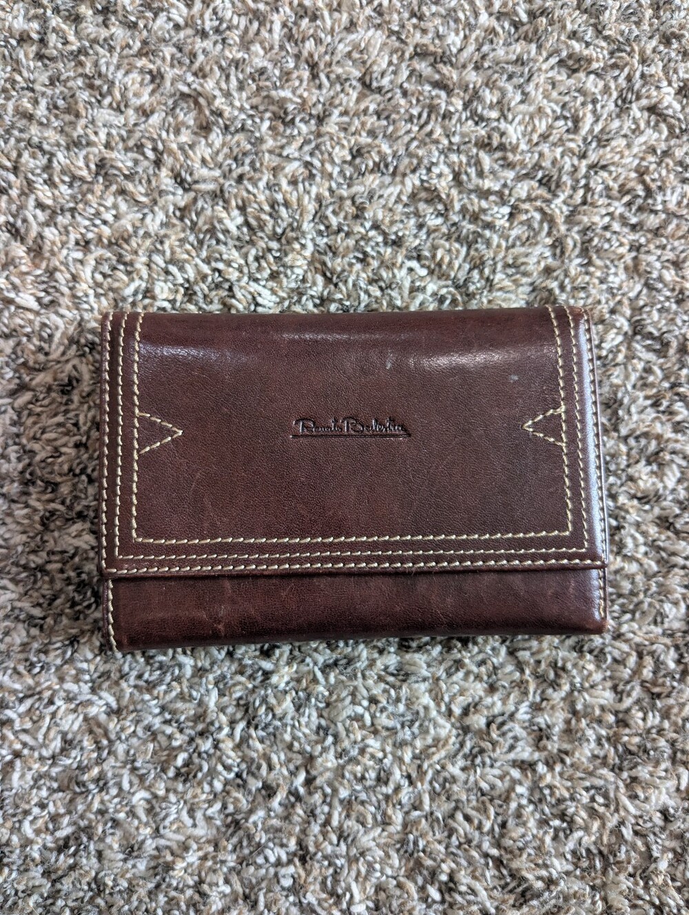 Vintage Renato Balestra Trifold Leather Wallet Brown